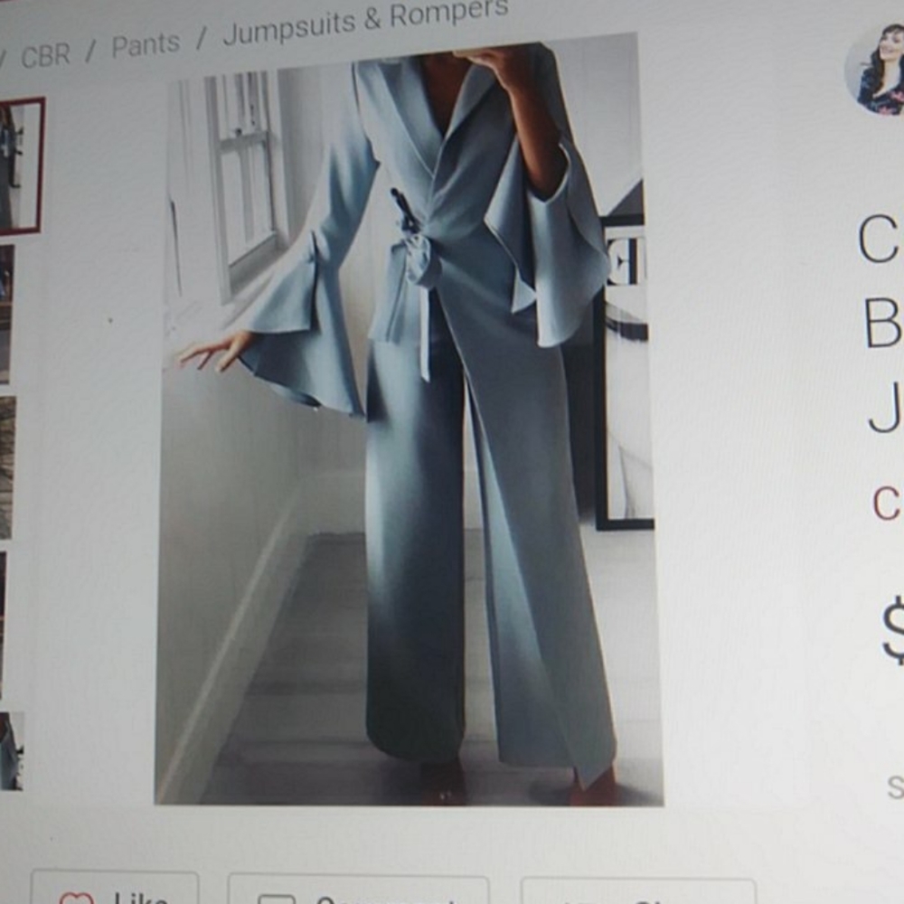 Cbr nwt blue wrap jumpsuit